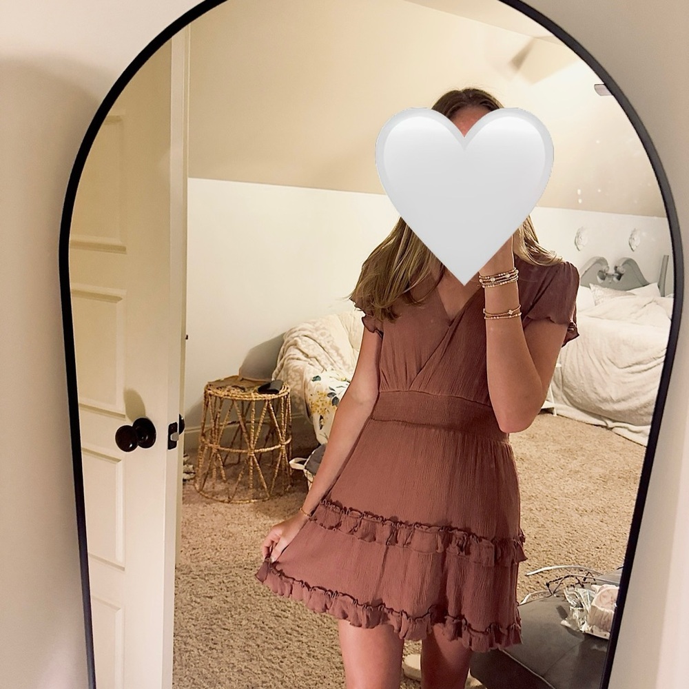 Altar'd State Pink Flutter Sleeve Tiered Sundress